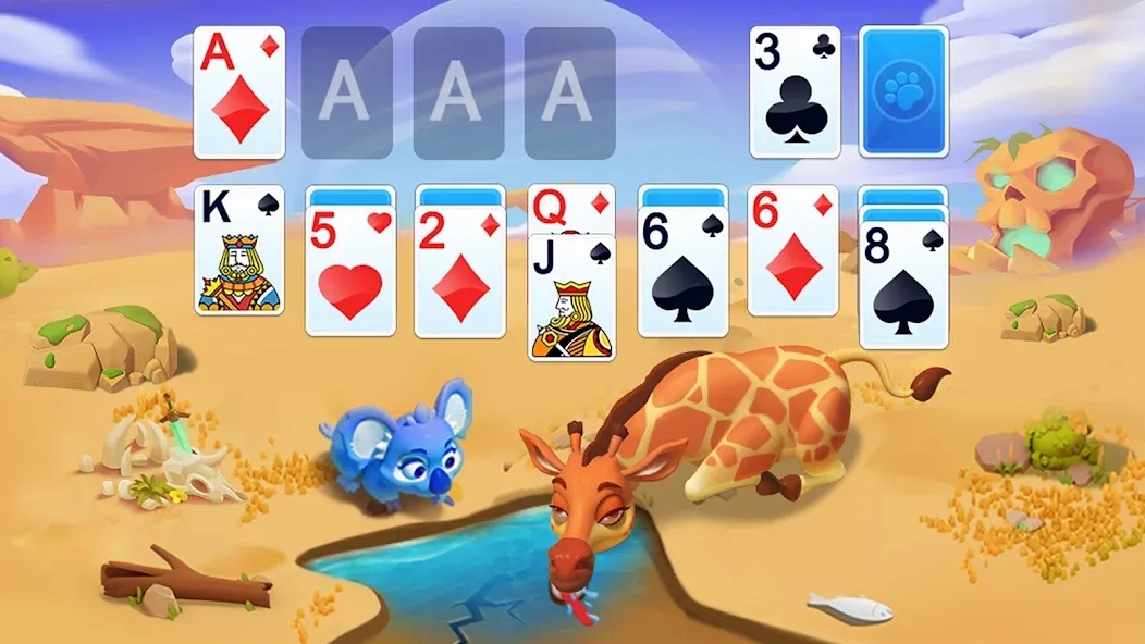 Solitaire - Wild Park [МОД: Все открыто, Дополнительные деньги и Меню MOD] Screenshot 1