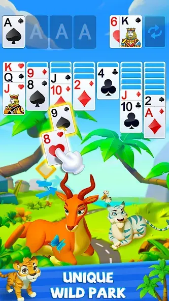 Solitaire - Wild Park [МОД: Все открыто, Дополнительные деньги и Меню MOD] Screenshot 4
