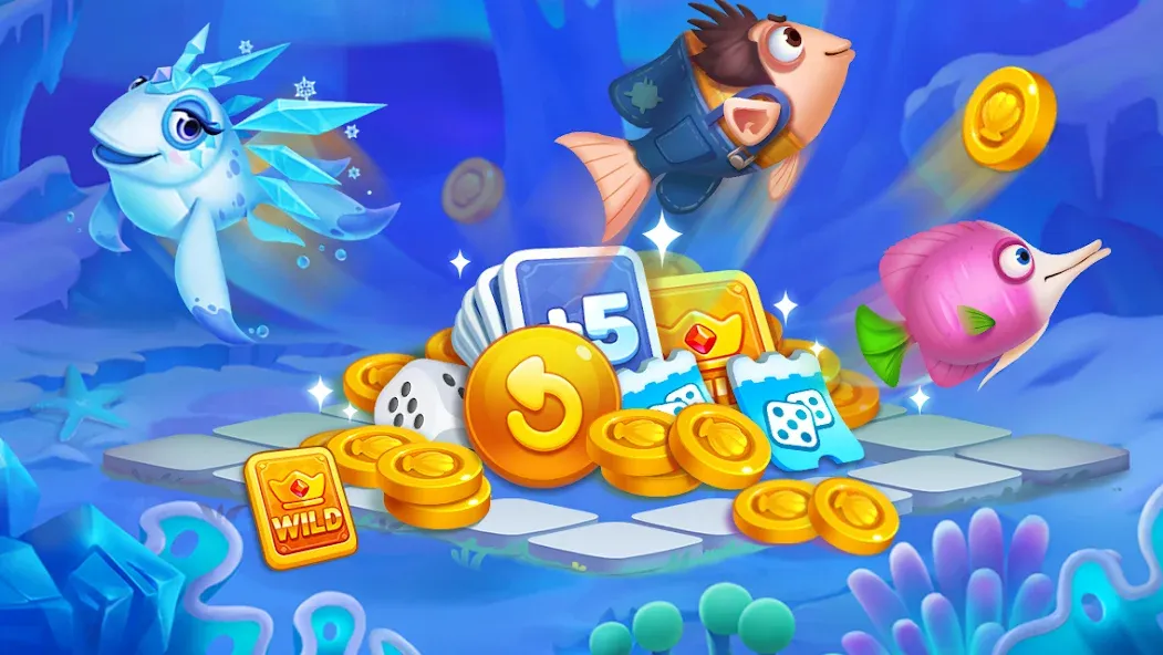 Solitaire TriPeaks Fish (Солитер ТриПикс Рыбка) [МОД: Все открыто, Дополнительные деньги и Меню MOD] Screenshot 5
