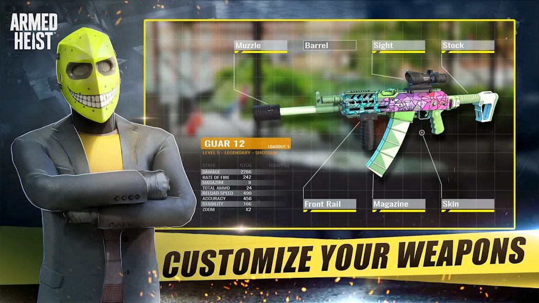 Armed Heist: Shooting gun game (Армед Хейст) [МОД: Много денег, Монет и Все открыто] Screenshot 3