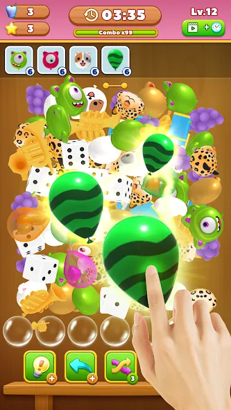 Match Triple Balloon (Матч Тройной Шарик) [МОД: Все открыто, Дополнительные деньги и Меню MOD] Screenshot 2