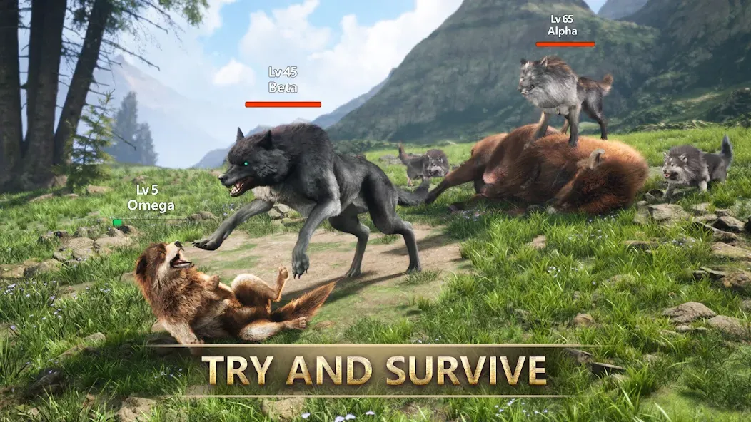 Wolf Game: Wild Animal Wars (Вулф Гейм) [МОД: Меню, Бесконечные монеты и Открытые уровни] Screenshot 1