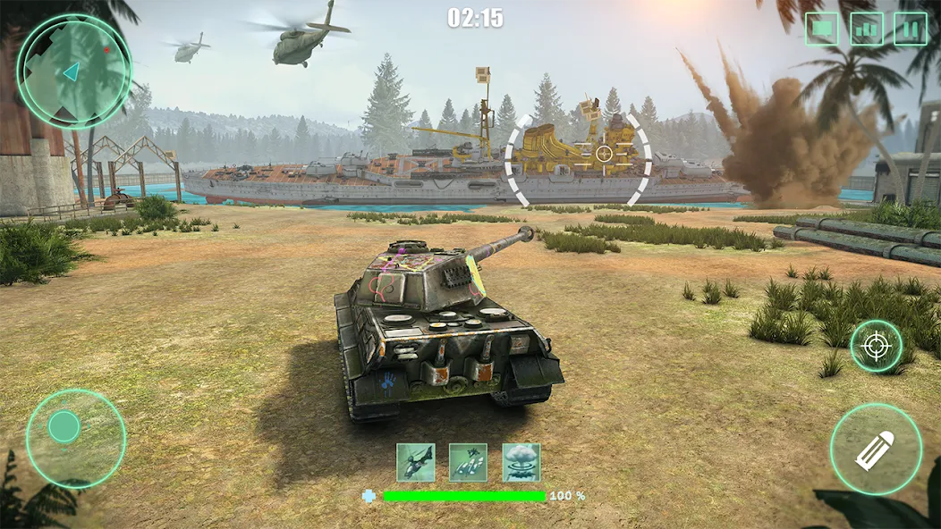 World Tanks War: Offline Games (Танковые военные машины Блиц) [МОД: Много монет, Открытые уровни и Мега MOD] Screenshot 1