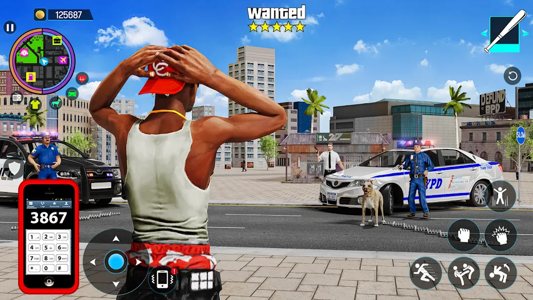 Gangster Mafia City Crime Game [МОД: Деньги, Монеты и Меню MOD] Screenshot 1