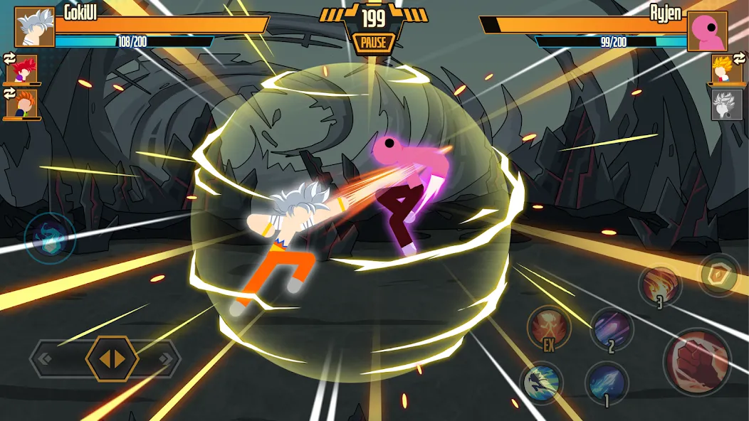 Stickman Dragon Fight - Super (Стикмен Дракон Файт) [МОД: Деньги, Монеты и Меню MOD] Screenshot 1