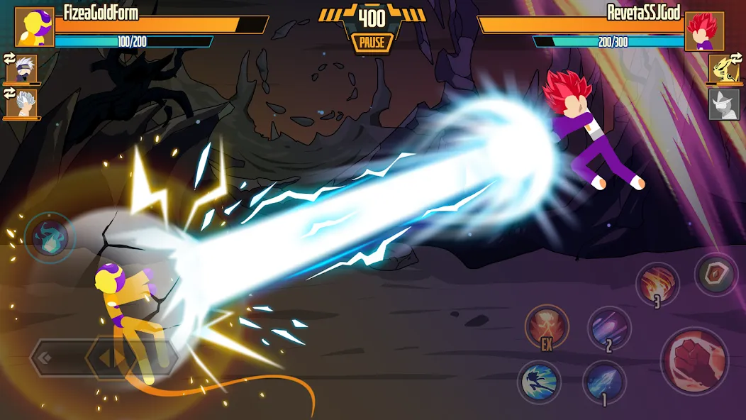 Stickman Dragon Fight - Super (Стикмен Дракон Файт) [МОД: Деньги, Монеты и Меню MOD] Screenshot 2