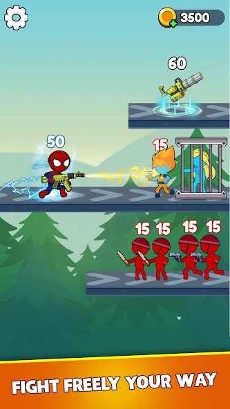 Stick Shooter: Battle Game (Стик Шутер) [МОД: Деньги, Монеты и Меню MOD] Screenshot 1