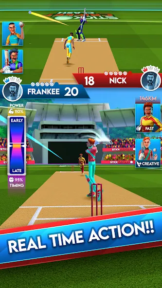 Stick Cricket Clash (тик Крикет Клаш) [МОД: Деньги, Монеты и Меню MOD] Screenshot 1