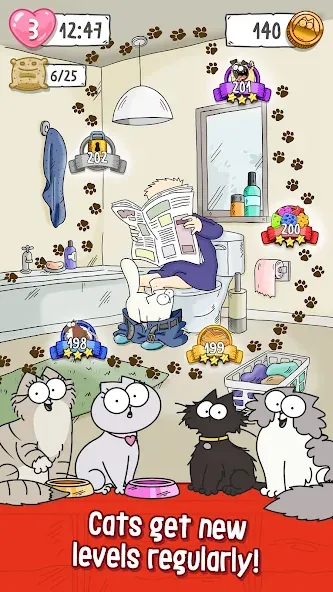 Simon’s Cat Crunch Time [МОД: Меню, Бесконечные монеты и Открытые уровни] Screenshot 3