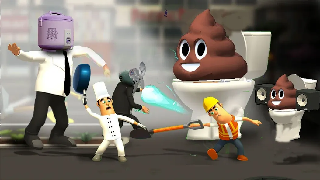 War Job: Toilet Battle (Вор Джоб) [МОД: Все открыто, Дополнительные деньги и Меню MOD] Screenshot 1