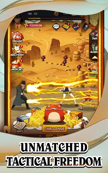 Ultimate Ninja AFK (Ултимейт Ниндзя АФК) [МОД: Все открыто, Дополнительные деньги и Меню MOD] Screenshot 1