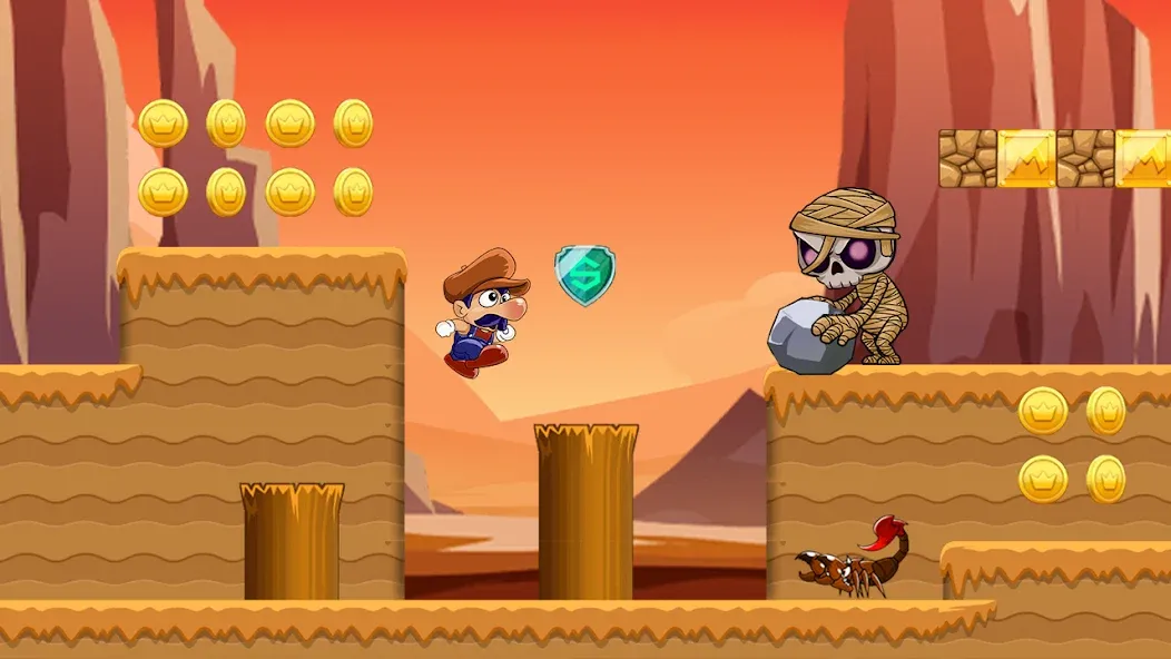 Super Bino Go:Adventure Jungle (Супер Бино Го) [МОД: Много денег, Монет и Все открыто] Screenshot 2