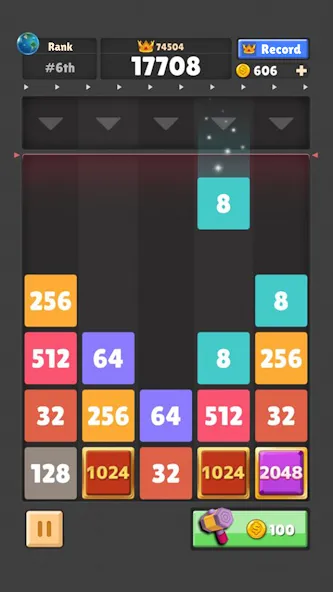 Drop The Number® : Merge Game (Дроп зе Намбер) [МОД: Меню, Бесконечные монеты и Открытые уровни] Screenshot 1