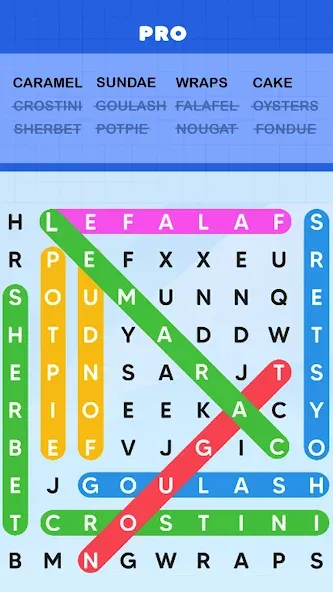 Word Search Puzzle Challenge (Уордсрч Пазл Челлендж) [МОД: Все открыто, Дополнительные деньги и Меню MOD] Screenshot 1