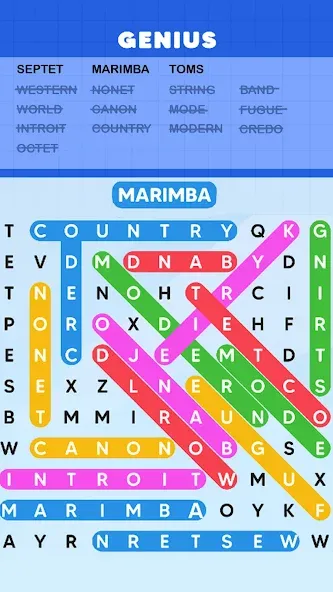 Word Search Puzzle Challenge (Уордсрч Пазл Челлендж) [МОД: Все открыто, Дополнительные деньги и Меню MOD] Screenshot 3