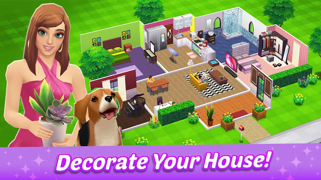 Home Street - Dream House Sim [МОД: Все открыто, Дополнительные деньги и Меню MOD] Screenshot 1
