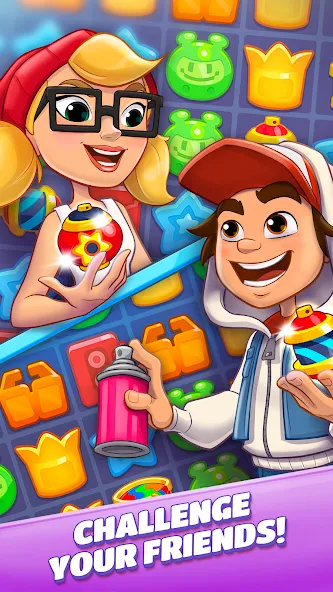 Subway Surfers Match (Сабвей Серферс Матч) [МОД: Меню, Бесконечные монеты и Открытые уровни] Screenshot 4