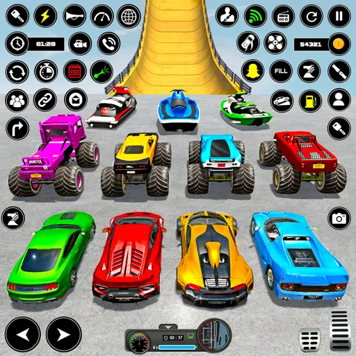 Crazy Ramp Car Stunt Master 3D (Крэйзи Рэмп Кар Стант Мастер 3Д) [МОД: Меню, Бесконечные монеты и Открытые уровни] Screenshot 1
