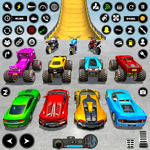 Crazy Ramp Car Stunt Master 3D (Крэйзи Рэмп Кар Стант Мастер 3Д) [МОД: Меню, Бесконечные монеты и Открытые уровни] Screenshot 2