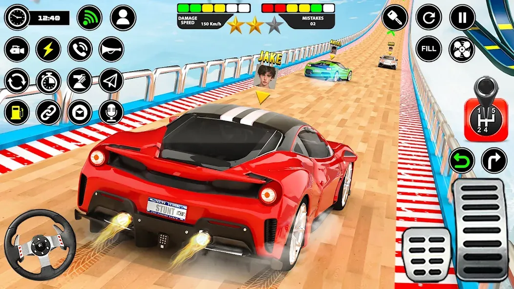Crazy Ramp Car Stunt Master 3D (Крэйзи Рэмп Кар Стант Мастер 3Д) [МОД: Меню, Бесконечные монеты и Открытые уровни] Screenshot 4