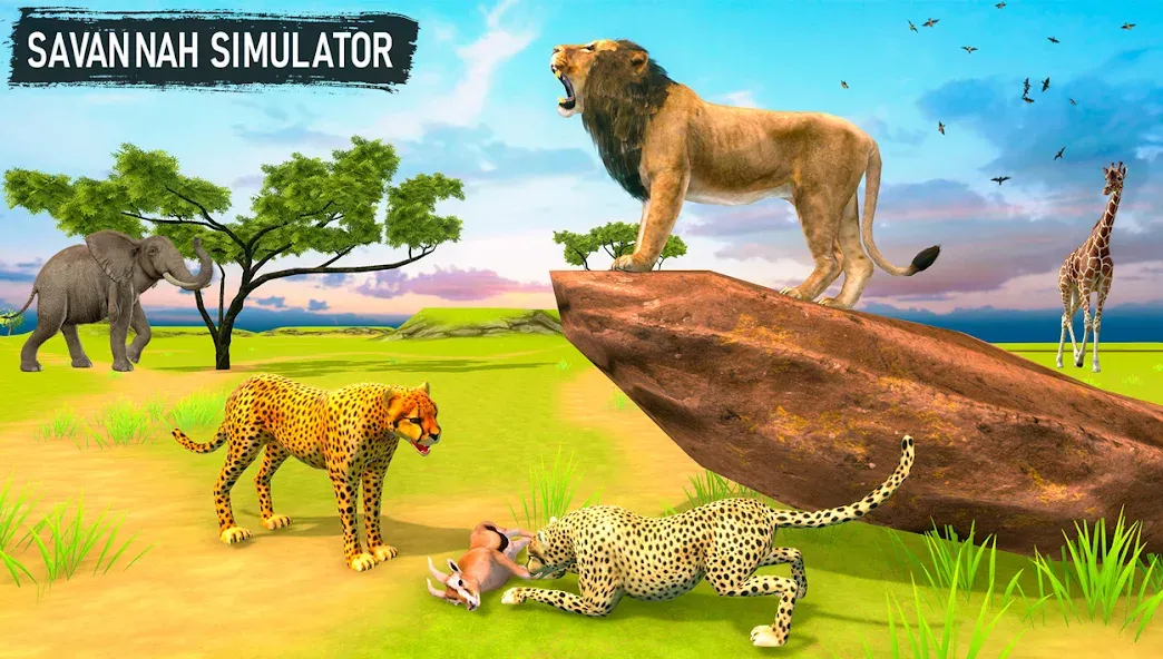 Savanna Safari: Land of Beasts (Саванна игра выживания животных) [МОД: Много денег, Монет и Все открыто] Screenshot 1