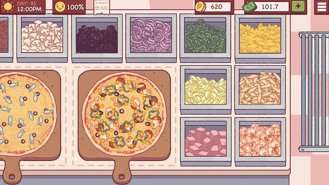 Good Pizza, Great Pizza [МОД: Меню, Бесконечные монеты и Открытые уровни] Screenshot 1