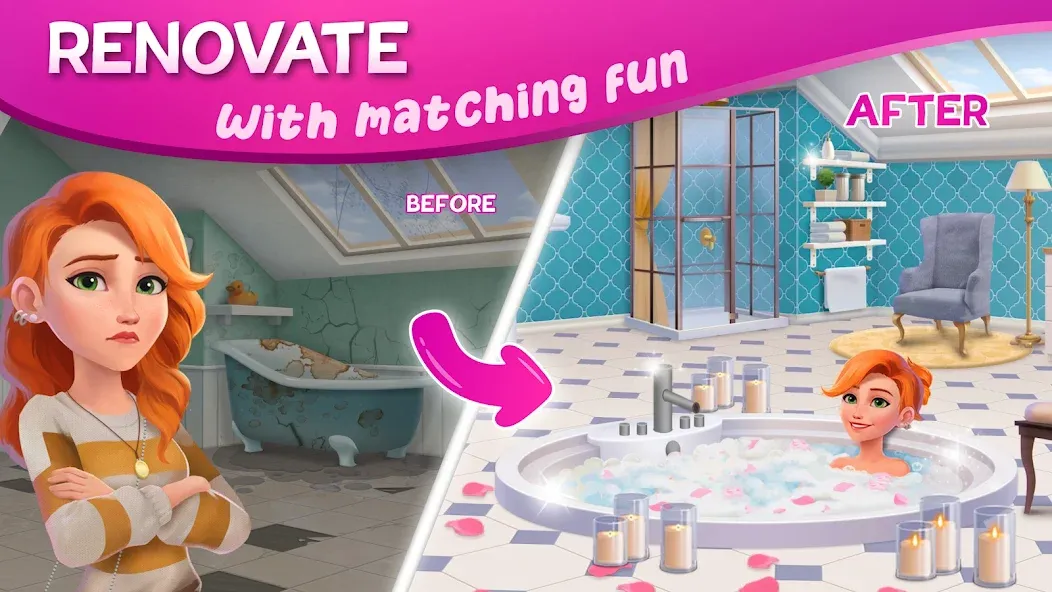 DesignVille: Merge & Story [МОД: Все открыто, Дополнительные деньги и Меню MOD] Screenshot 2