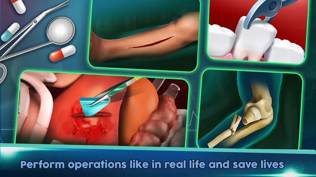 Surgery Doctor Simulator Games [МОД: Много монет, Открытые уровни и Мега MOD] Screenshot 5