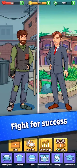 Hobo Life: Business Simulator [МОД: Деньги, Монеты и Меню MOD] Screenshot 1