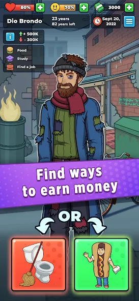Hobo Life: Business Simulator [МОД: Деньги, Монеты и Меню MOD] Screenshot 3