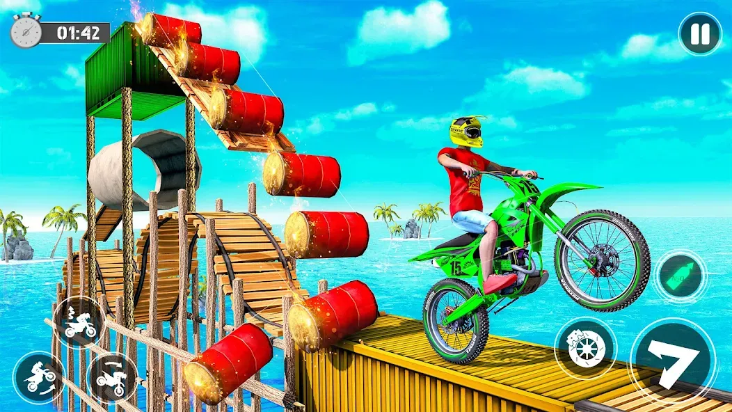 Bike Stunt Race Tricks Master [МОД: Много монет, Открытые уровни и Мега MOD] Screenshot 3