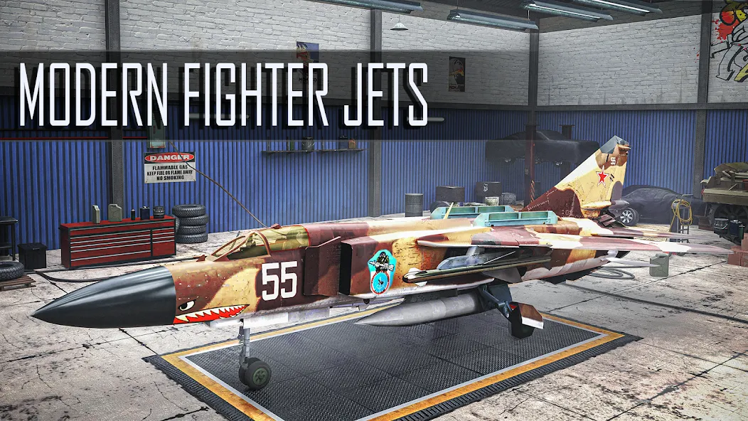 Jet Fighter: Sky Combat 3D (Джет Файтер) [МОД: Много денег, Монет и Все открыто] Screenshot 3