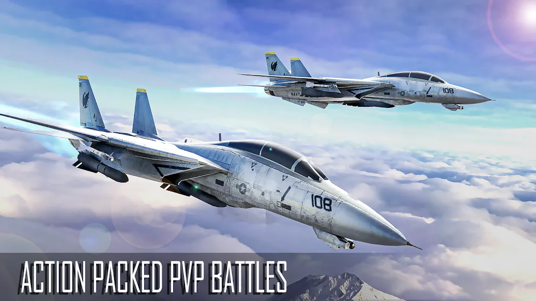 Jet Fighter: Sky Combat 3D (Джет Файтер) [МОД: Много денег, Монет и Все открыто] Screenshot 5