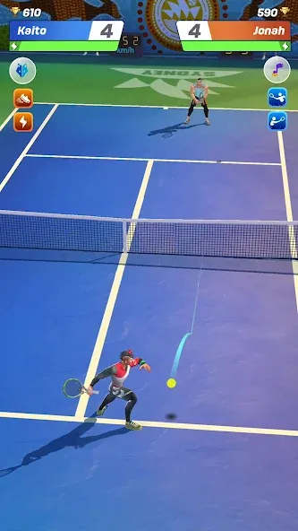 Tennis Clash: Multiplayer Game (Теннис Клаш) [МОД: Меню, Бесконечные монеты и Открытые уровни] Screenshot 1
