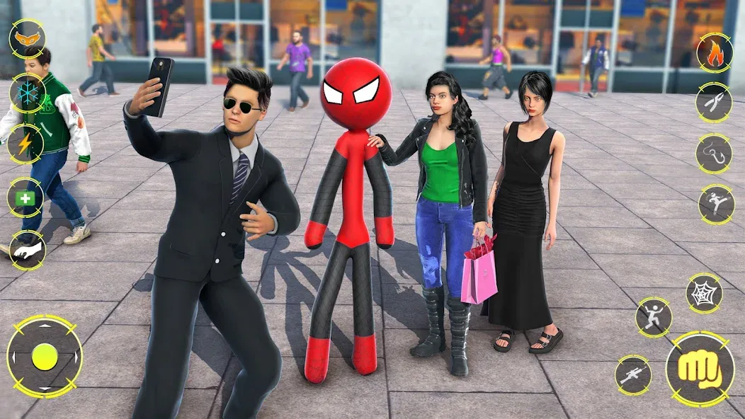 StickMan Rope Hero Spider Game (Стикмен Роуп Хиро Спайдер Гейм) [МОД: Много монет, Открытые уровни и Мега MOD] Screenshot 2