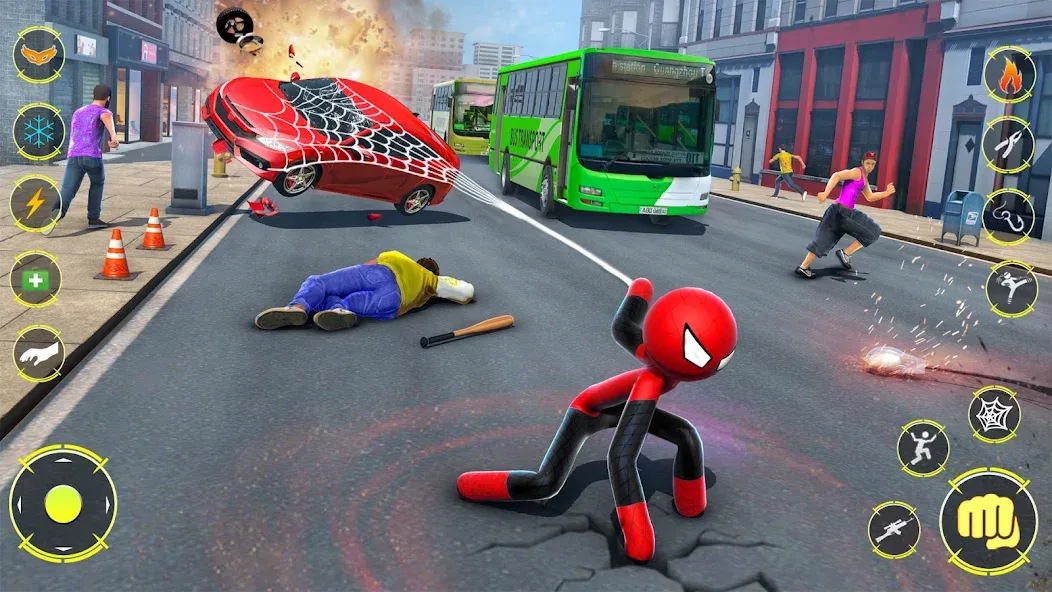 StickMan Rope Hero Spider Game (Стикмен Роуп Хиро Спайдер Гейм) [МОД: Много монет, Открытые уровни и Мега MOD] Screenshot 3