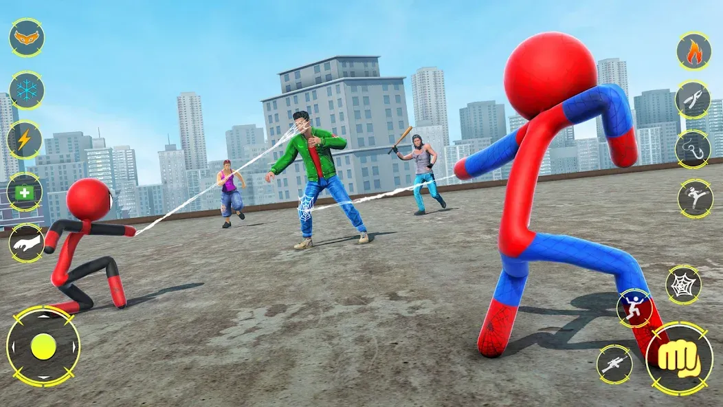 StickMan Rope Hero Spider Game (Стикмен Роуп Хиро Спайдер Гейм) [МОД: Много монет, Открытые уровни и Мега MOD] Screenshot 4