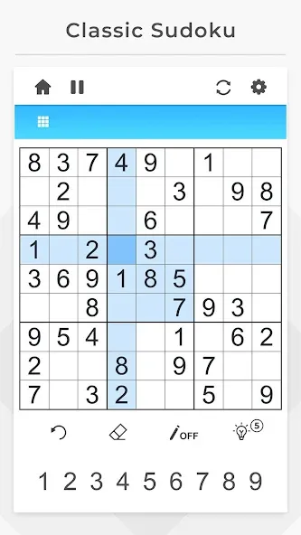 Sudoku - Offline Games [МОД: Меню, Бесконечные монеты и Открытые уровни] Screenshot 1