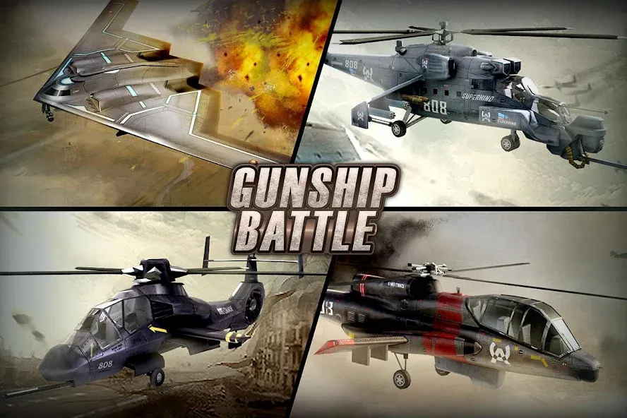 GUNSHIP BATTLE: Helicopter 3D [МОД: Деньги, Монеты и Меню MOD] Screenshot 1