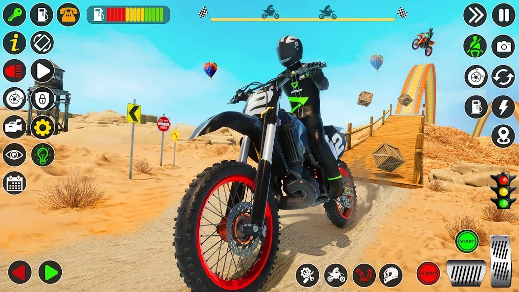 Bike Stunt Games Stunt Bike 3D (Байк стант рэмп игра Байк Джамп) [МОД: Деньги, Монеты и Меню MOD] Screenshot 1