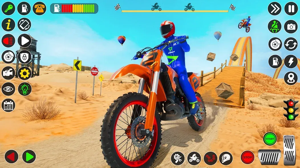 Bike Stunt Games Stunt Bike 3D (Байк стант рэмп игра Байк Джамп) [МОД: Деньги, Монеты и Меню MOD] Screenshot 2