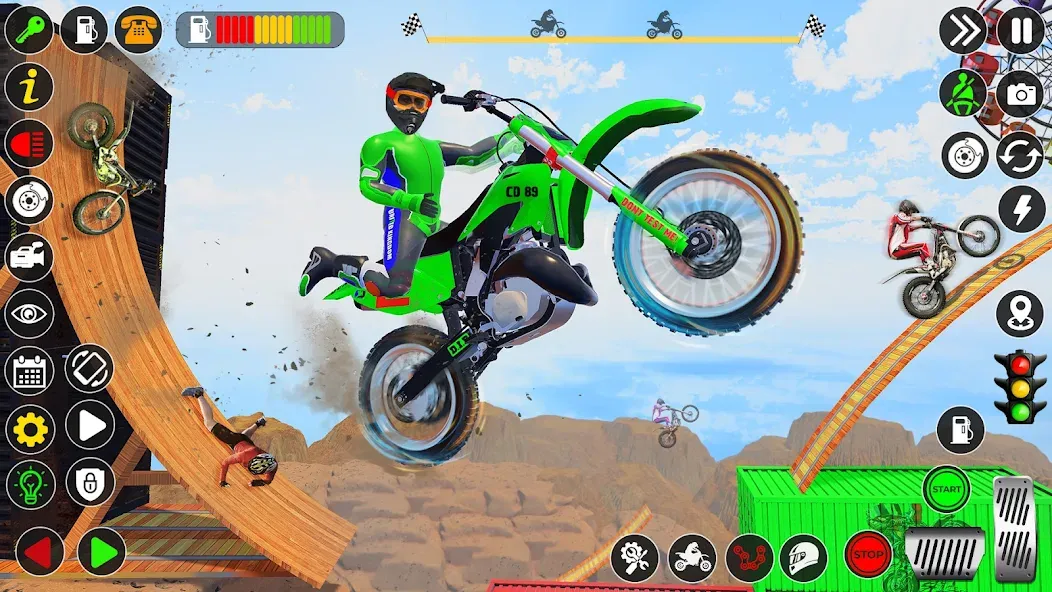 Bike Stunt Games Stunt Bike 3D (Байк стант рэмп игра Байк Джамп) [МОД: Деньги, Монеты и Меню MOD] Screenshot 3