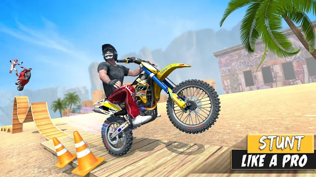 Bike Stunt Games Stunt Bike 3D (Байк стант рэмп игра Байк Джамп) [МОД: Деньги, Монеты и Меню MOD] Screenshot 4