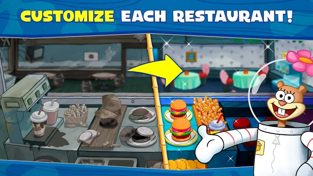SpongeBob: Krusty Cook-Off [МОД: Много монет, Открытые уровни и Мега MOD] Screenshot 5