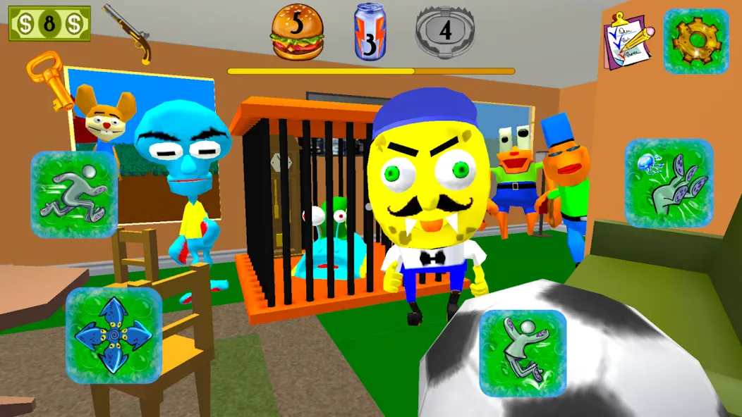 Sponge Neighbor Escape 3D (Спонж Сосед Побег 3D) [МОД: Много монет, Открытые уровни и Мега MOD] Screenshot 2