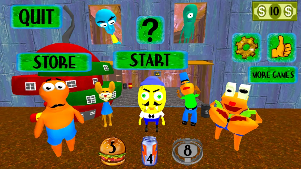 Sponge Neighbor Escape 3D (Спонж Сосед Побег 3D) [МОД: Много монет, Открытые уровни и Мега MOD] Screenshot 5
