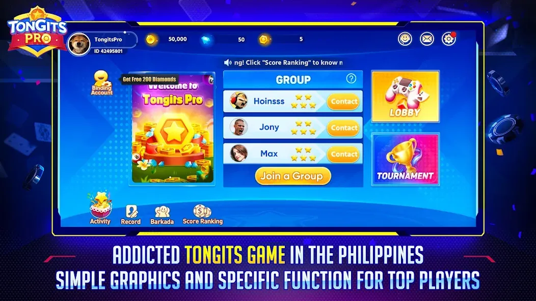 Tongits Pro (Тонгитс Про) [МОД: Меню, Бесконечные монеты и Открытые уровни] Screenshot 1