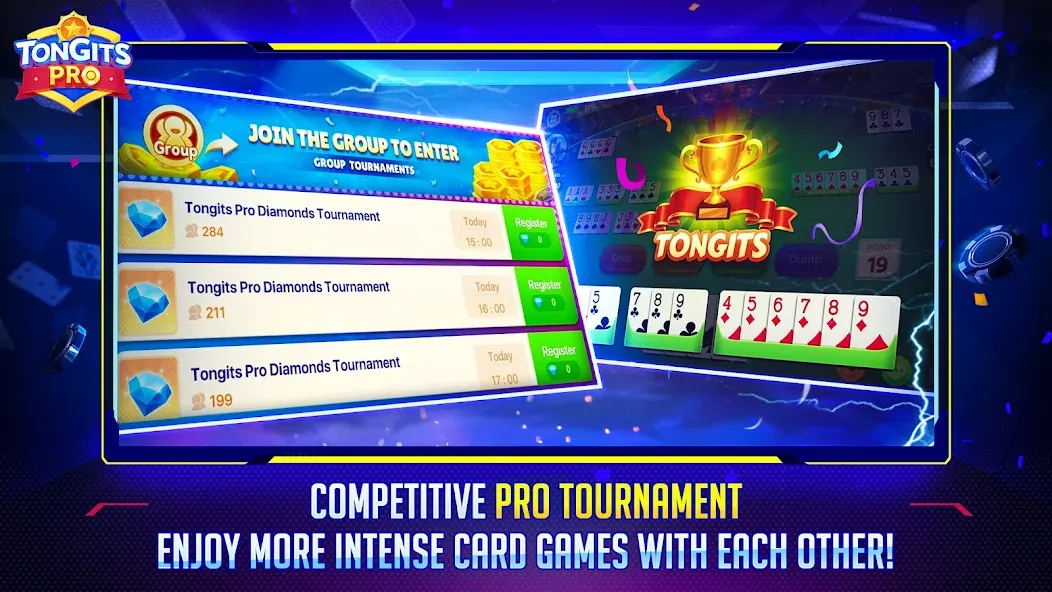 Tongits Pro (Тонгитс Про) [МОД: Меню, Бесконечные монеты и Открытые уровни] Screenshot 3