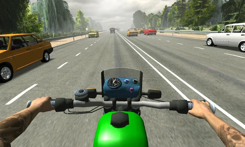 Russian Moto Traffic Rider 3D [МОД: Много монет, Открытые уровни и Мега MOD] Screenshot 3