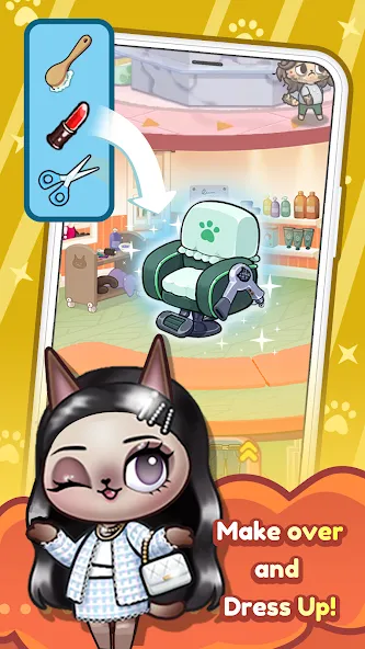 Idle Cat Makeover: Hair Salon [МОД: Много денег, Монет и Все открыто] Screenshot 5